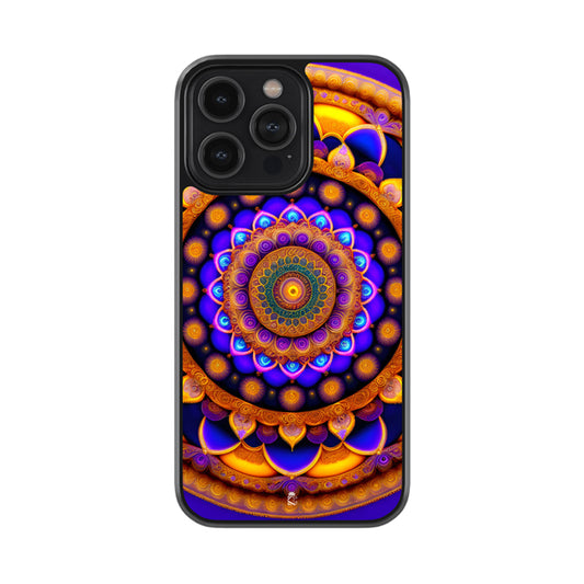 Peaceful Rangoli Glass Case