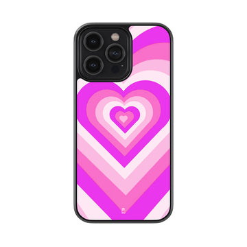 Pink Hearts Glass Case