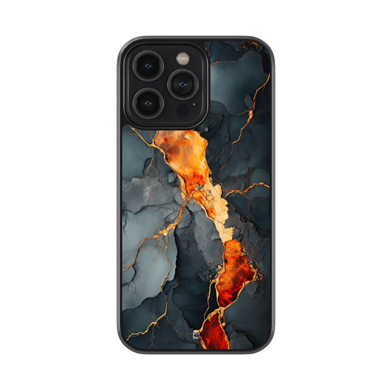 Black orange Wavy Marfil Glass Case