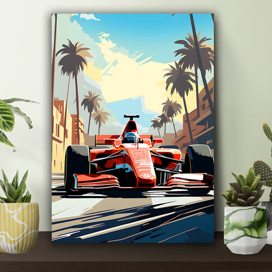 Red Vector Art Car Poster