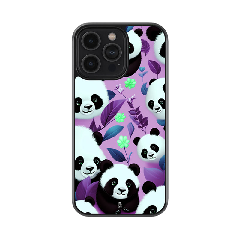 Panda Patterns Glass Case