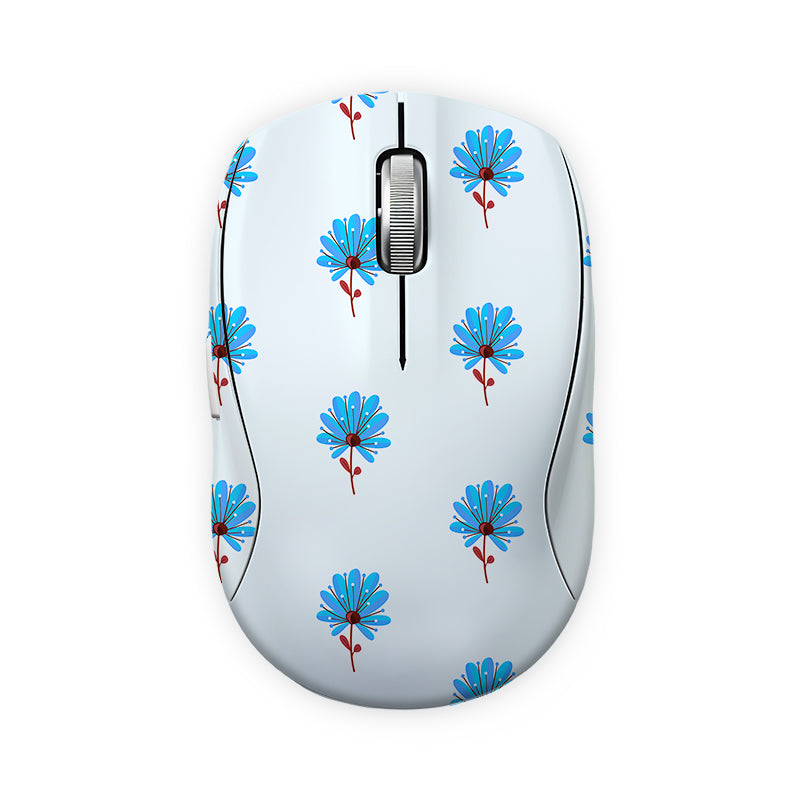 Blue Beautiful Flower Mouse Skin