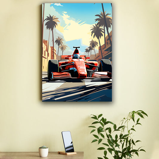 Red Vector Art Car Poster