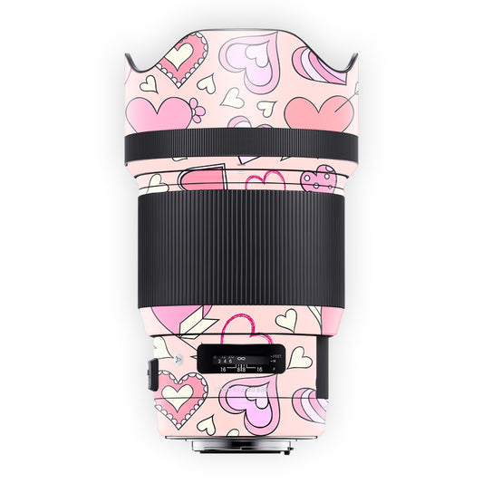 Cute Pink Hearts Lens Skin