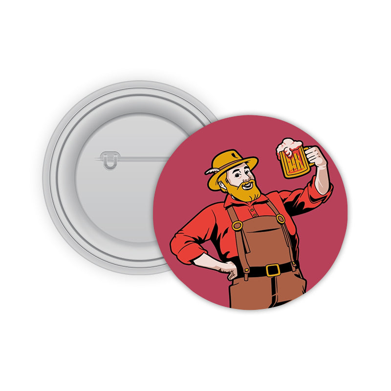 Beer Man Pin-back Button Badge