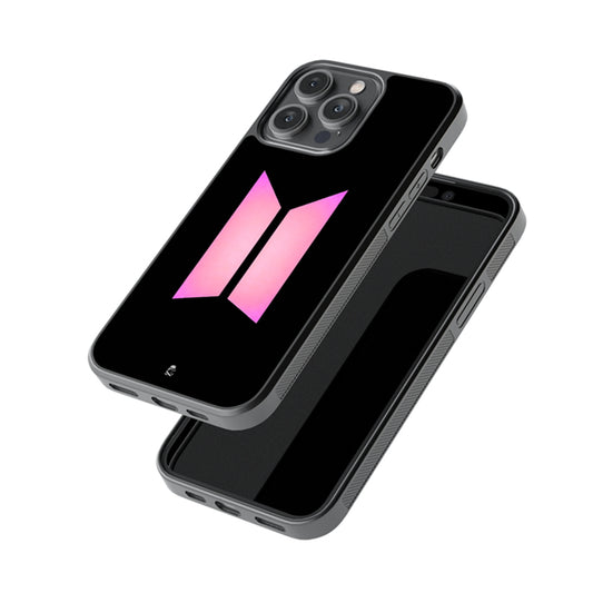 Pink BTS Logo Glass Case