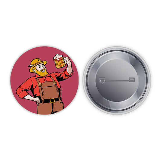 Beer Man Pin-back Button Badge