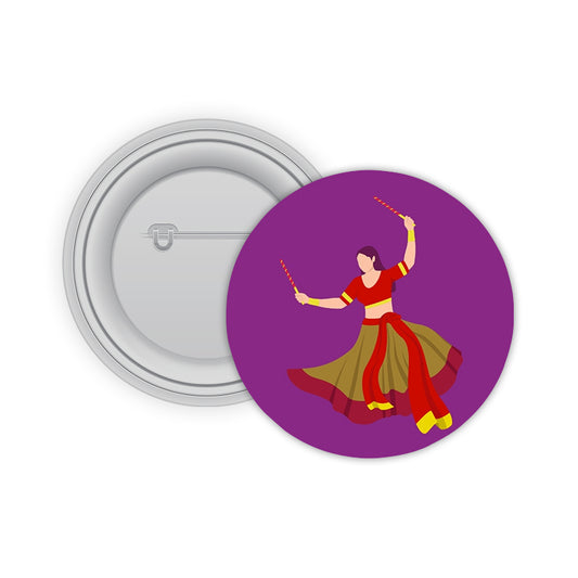 Dandiya Pin-back Button Badge