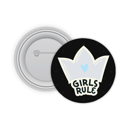 Girls Rule Pin-back Button Badge