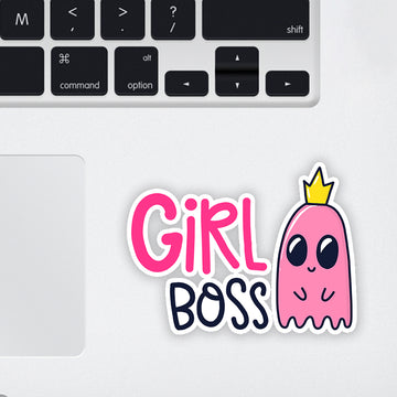 Cute Ghost Girl Boss Laptop Sticker