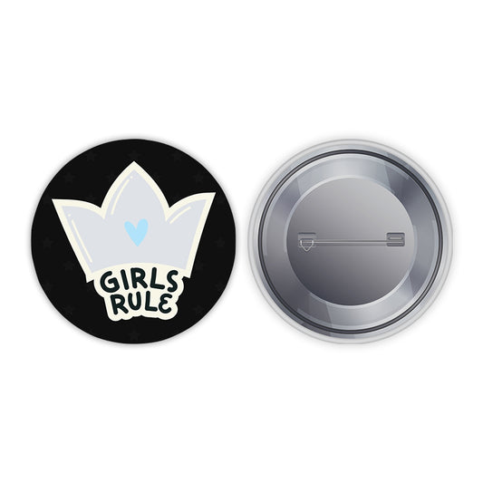 Girls Rule Pin-back Button Badge