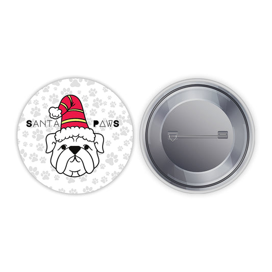 Santa Paws Pin-back Button Badge