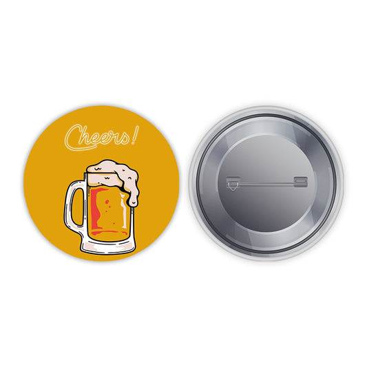 Cheers with Beer Pin-back Button Badge