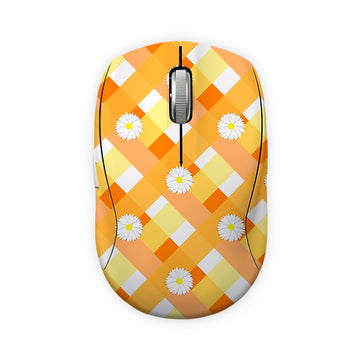 Orange Floral Stripes Mouse Skin