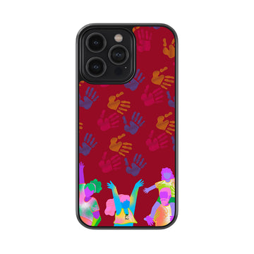 Colourful Handprints Glass Case