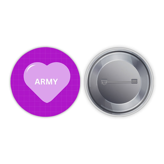 Army Heart Pin-back Button Badge