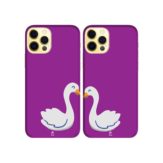 Swan Couple Slim Hard Couple Phone Case