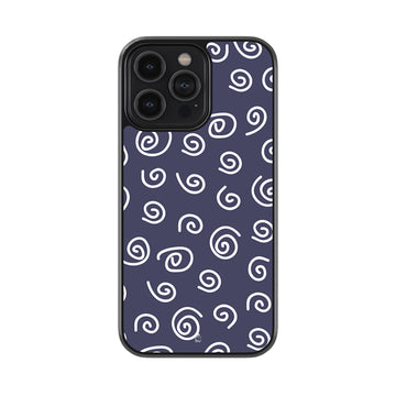 Navy Swirls Glass Case