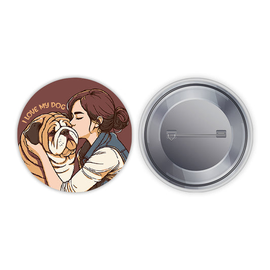 I Love My Dog Pin-back Button Badge