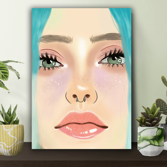 Billie Eilish Face Art Poster