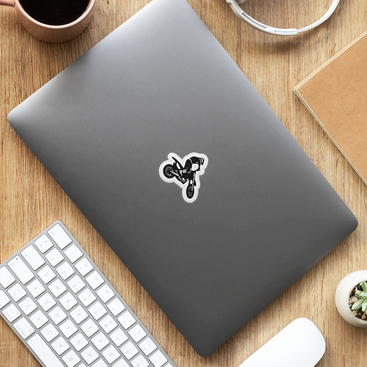 Stunt Biker Laptop Sticker