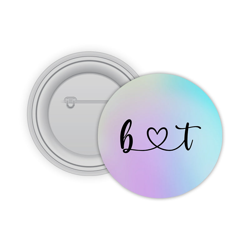 B Love T Pin-back Button Badge