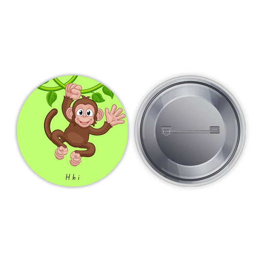 Crazy Monkey Pin-back Button Badge