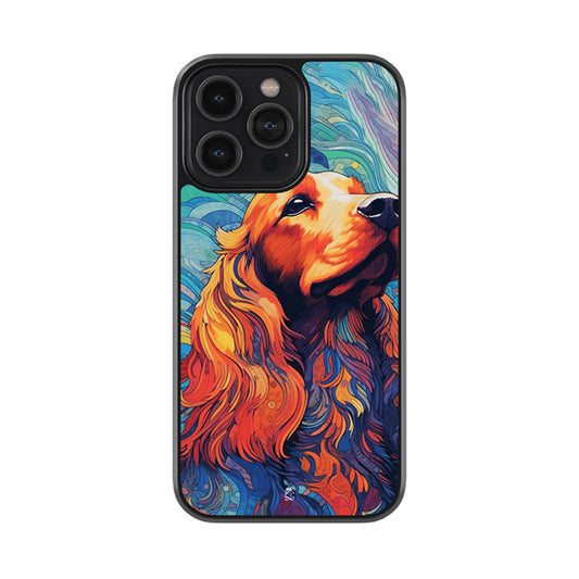 Art Of Golden Retriever Glass Case