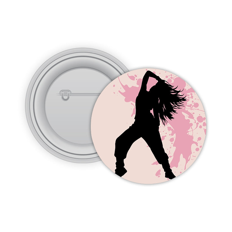 Hip Hop girl Pin-back Button Badge