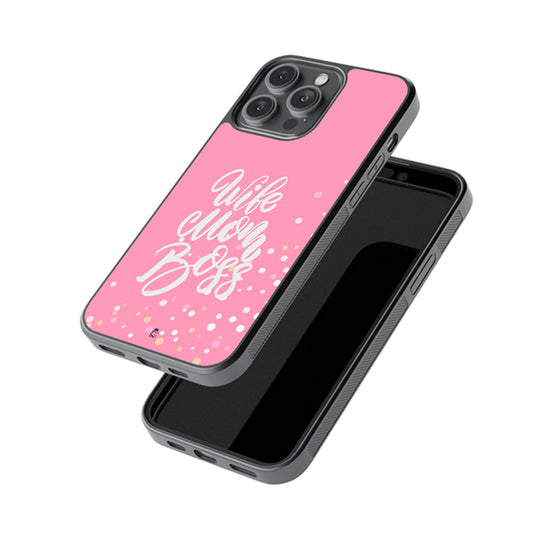 Wife, Mom, Boss Glass Phone case