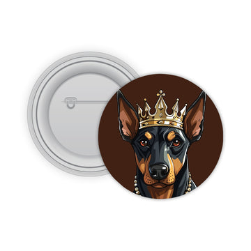 Dog King Pin-back Button Badge