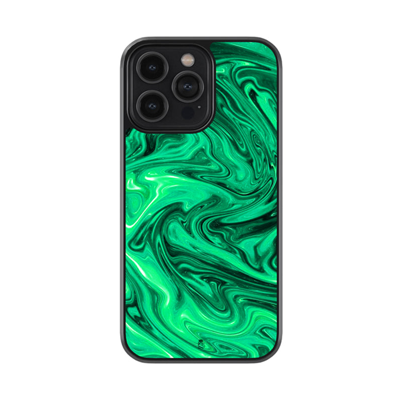 Aqua Green Fluid Liquid Design Glass Case