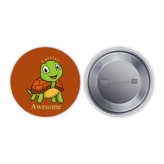 Turtley Awesome Pin-back Button Badge