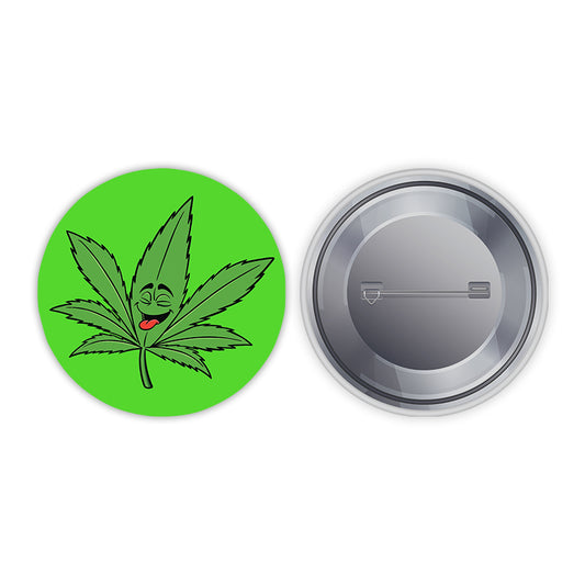 Happy Green Pin-back Button Badge