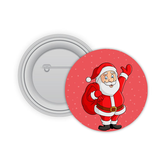 Santa Claus Pin-back Button Badge