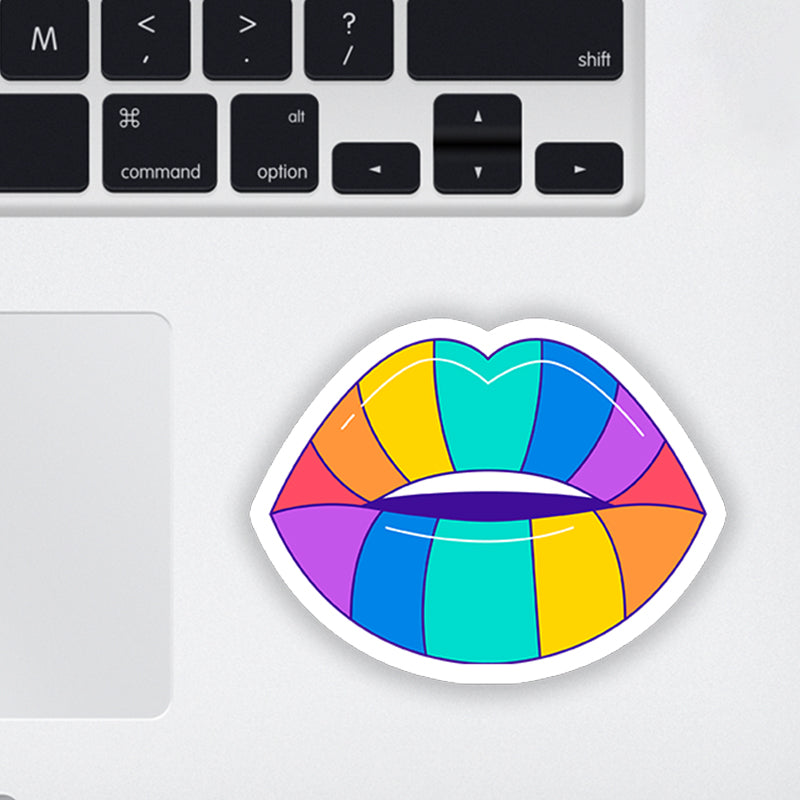 Colorful Lips Laptop Sticker