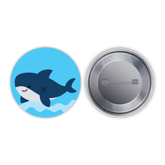 Blue Whale Pin-back Button Badge