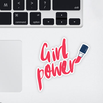 Girl Power Lipstick Art Laptop Sticker