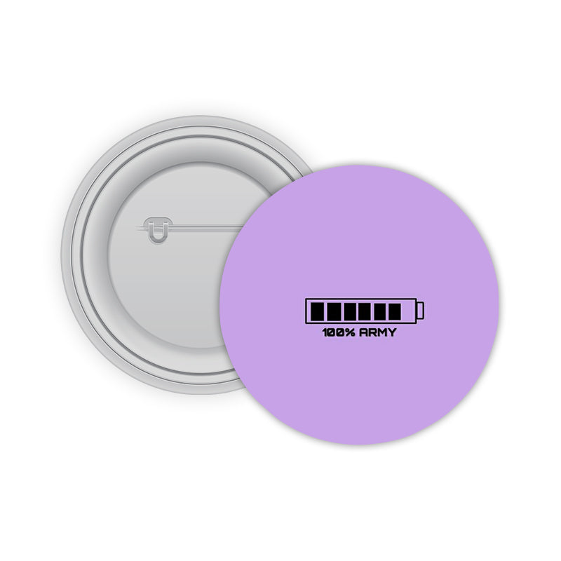 100% Army Pin-back Button Badge