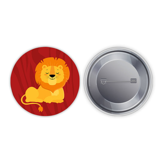 Happy Lion Pin-back Button Badge