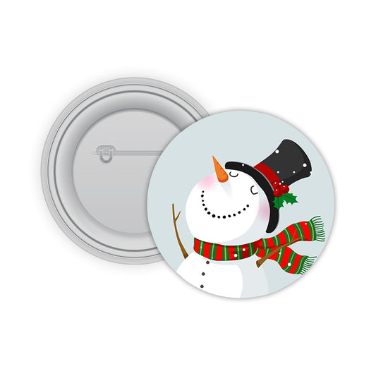 Snow man Pin-back Button Badge