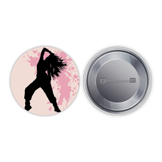 Hip Hop girl Pin-back Button Badge