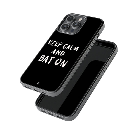 Keep Calm And Bat On Glass Case