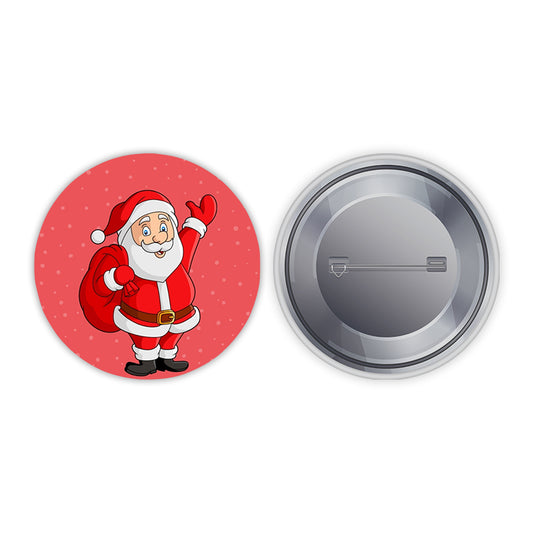 Santa Claus Pin-back Button Badge