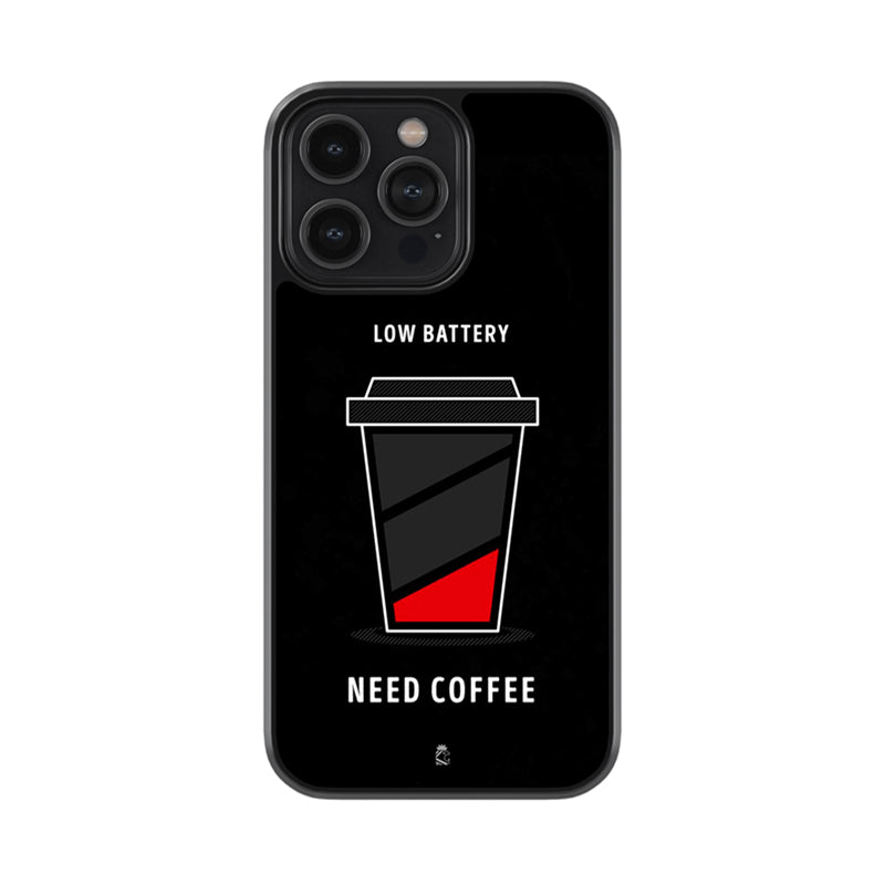 Low Battery Need Coffee Glass Case