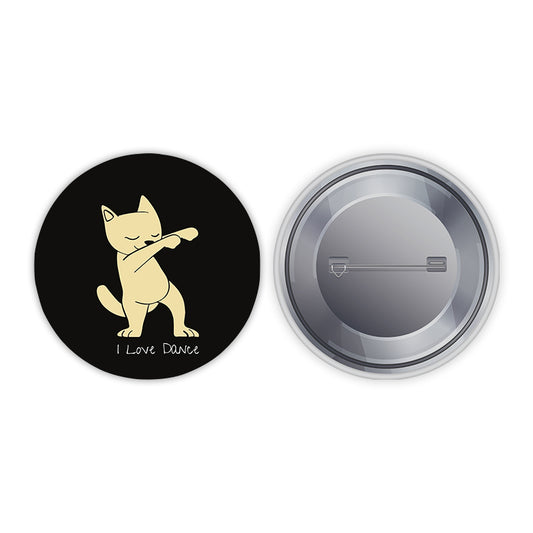 I Love Dance Kitty Pin-back Button Badge