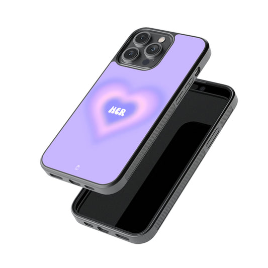 Always Her Purple Heart Glass Phone case