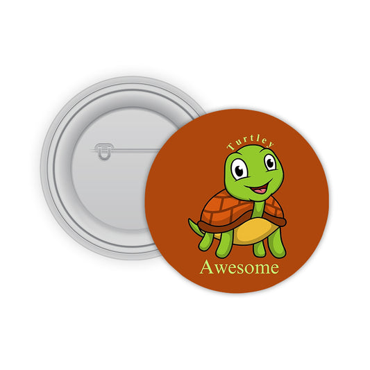 Turtley Awesome Pin-back Button Badge