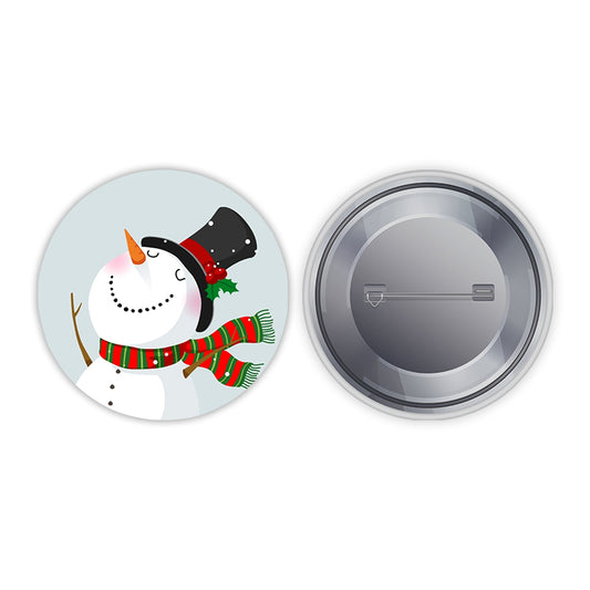 Snow man Pin-back Button Badge