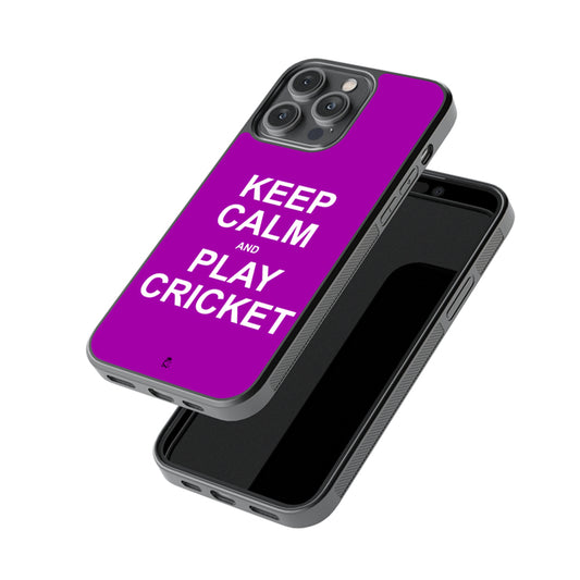 Kepp Calm and Play Cricket Glass Case